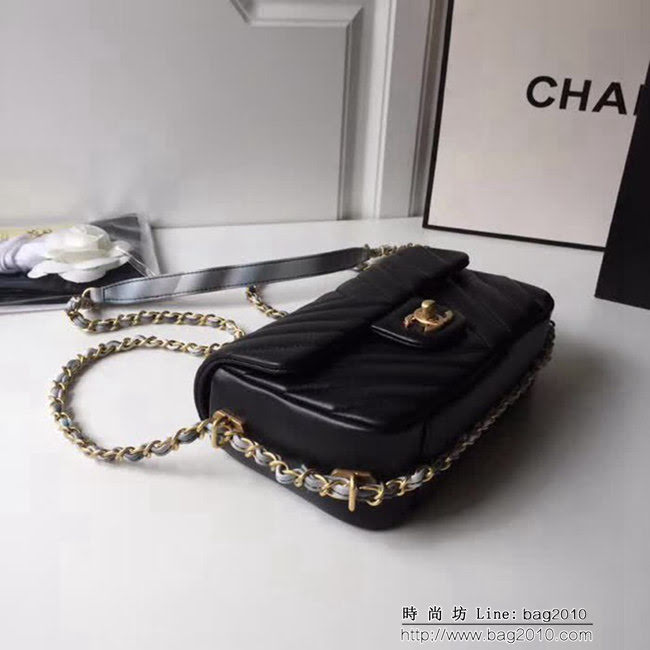 香奈兒CHANEL 18春夏系列新款 鏈條mini cf 塗鴉彩色皮質鏈條包 DSC1007